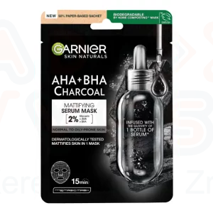GARNIER Skin Naturals Textil Maszk Charcoal Tág Pórusokra 28 g